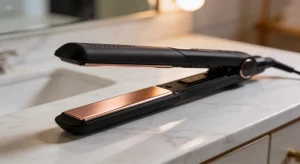 Placă de îndreptat părul cu înveliș ceramic și control digital.