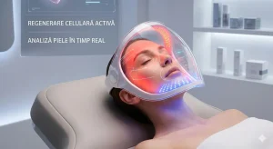 Mască inteligentă cu terapie cu lumină LED pentru regenerare.